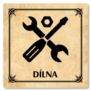 Dílna, 80x80mm, pergamen, Nebraska